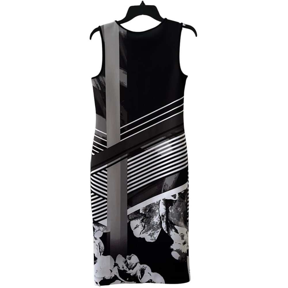 APT.9 Black & White Floral Midi Dress